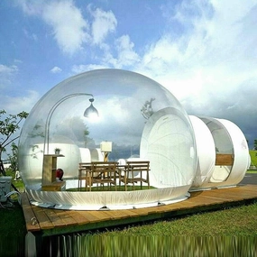 3M Transparent Inflatable Tent PVC Eco Tent House Air Bubble Dome Tent for Outdoor Backyard Camping   2M Path Aisle w/Air Blower