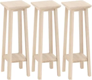 3pcs Miniature Stool Charming Flowerpot Display Stand for Dollhouse Decor Simple Design Mini Furniture for Creative Layouts for Mini Garden Accessories