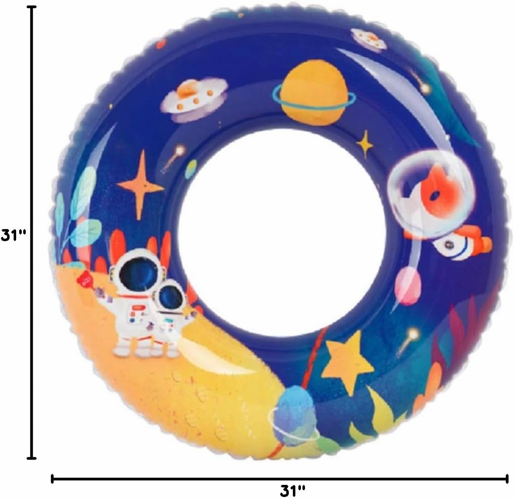 4 Pack of Little Girls Boys Inflatable Pool Float Cartoon Tube 23 inch Swimming Rings Summer Fun Beach Water Float Toys for 3-6 Years Kids Party Supplies