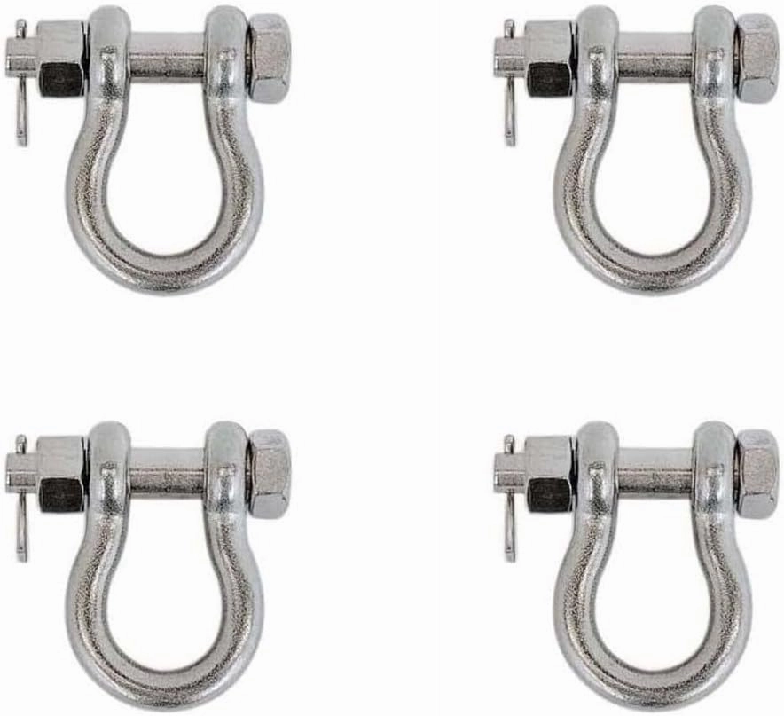 4 Pcs Marine 7/16" Bolt Pin Anchor Shackle 2,000 Lbs WLL Drop Forged Stainless Steel T316