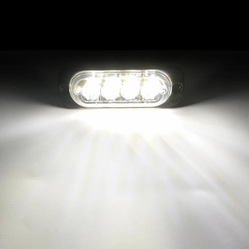 4LED Car Strobe Warning Light Grill Flashing Breakdown Emergency Light for 12v Truck Trailer Police Beacon Lamp Signal TAILLIGHT