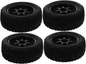 4pcs Car Tires Replacement Parts Plastic Wheels for DIY Model Vehicle Modification Enhanced Grip Performance Easy to Install Compatible with Cars