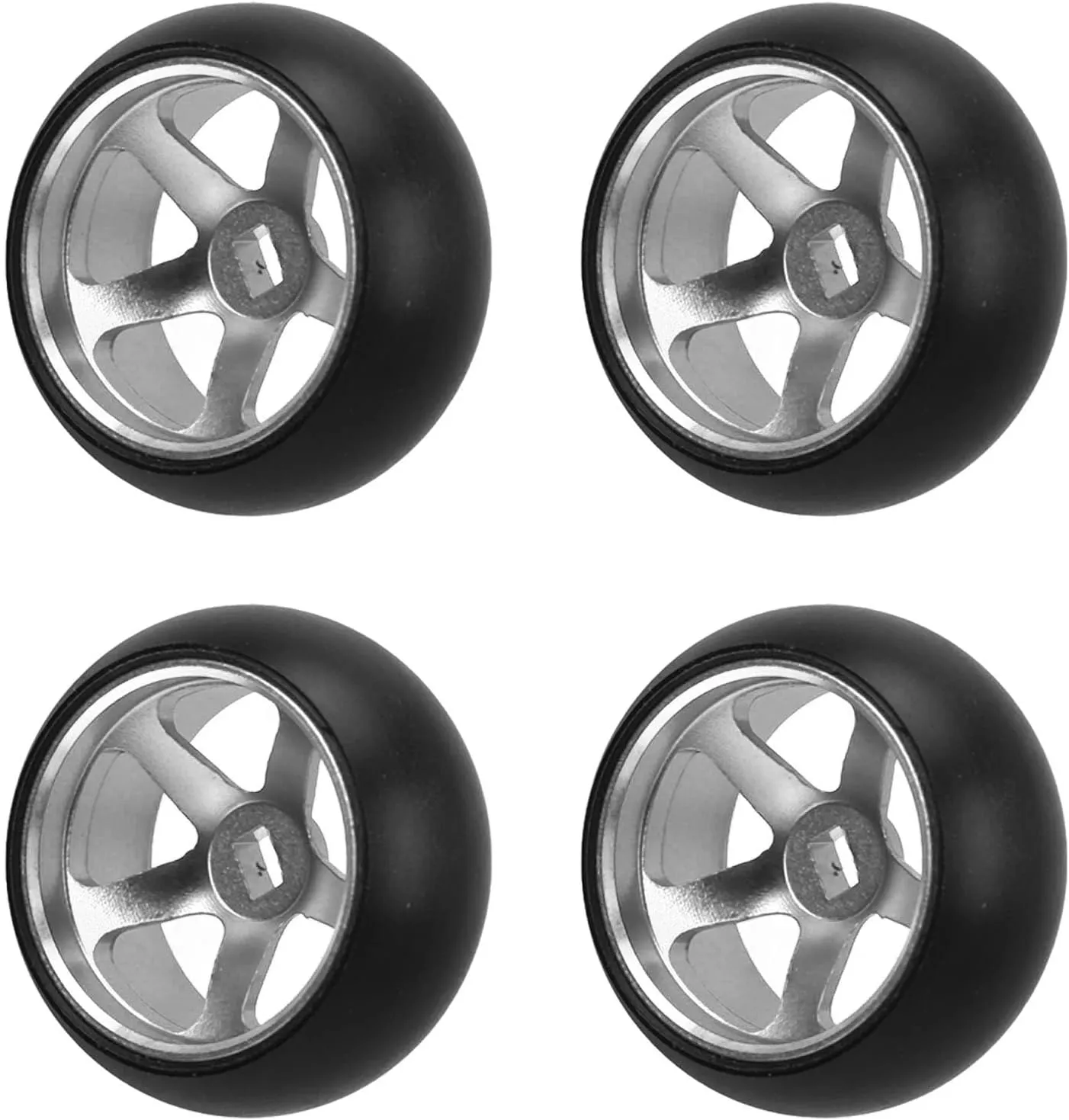 4PCS RC Drift Tires, 4 Colors, Aluminum Alloy RC Tires and Wheels Set for Wltoys K989 K969 P939 28413 1/28 RC Cars ()