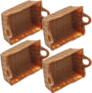 4sets 4pcs Scale Dollhouse Storage Baskets Resin Miniature Furniture Decor Cute Accessories for Fairy Garden Decor 4pcs*4