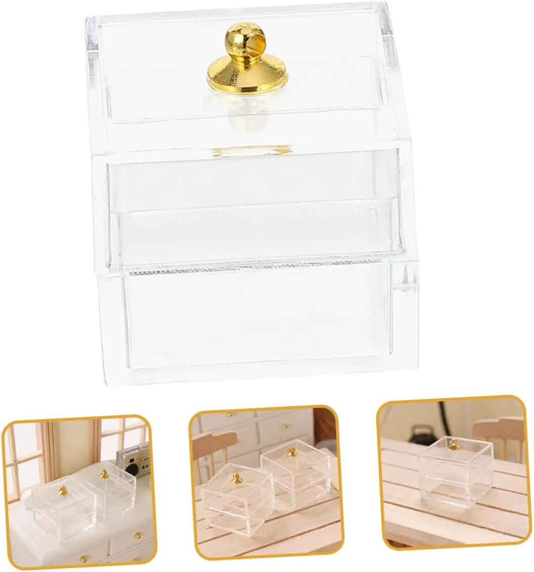 4sets Exquisite Mini Storage Boxes Plastic for Mini Doll House Decor Micro Landscape Decorative Accessories 5pcs*4
