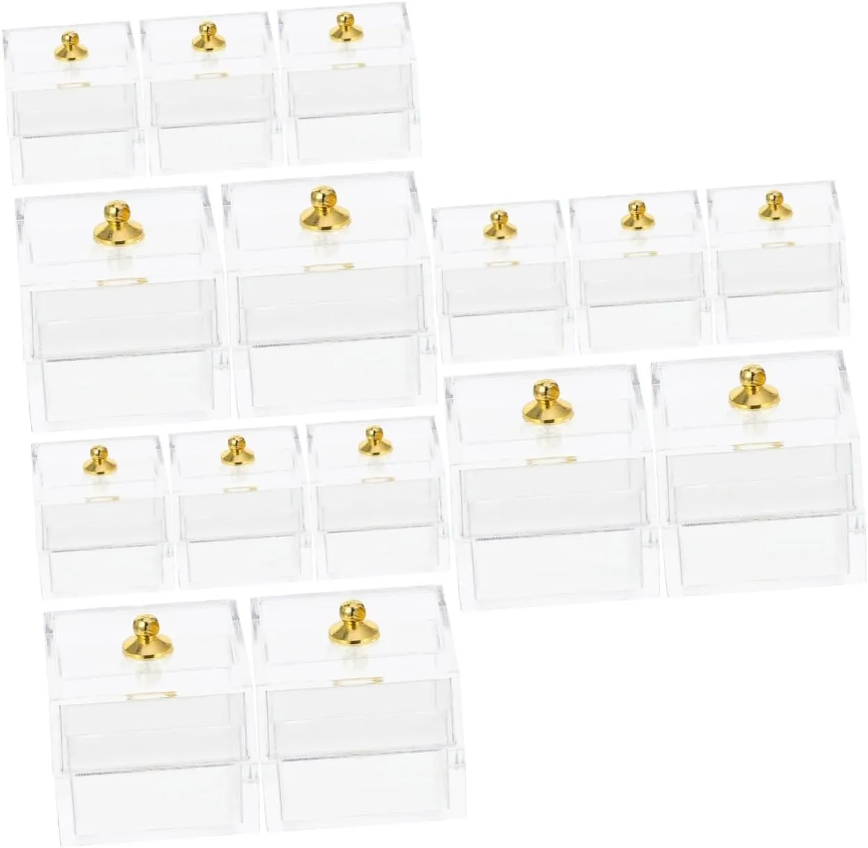 4sets Exquisite Mini Storage Boxes Plastic for Mini Doll House Decor Micro Landscape Decorative Accessories 5pcs*4