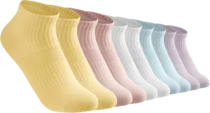 5 Pairs Soft Cotton Ankle Socks for Women with Aloe Vera Infused Moisturizing, Seamless Toe Design, Non-Slip Fit, Mesh Knit, Reinforced Heel for Running Hiking Daily & Casual Wear Size 6-10