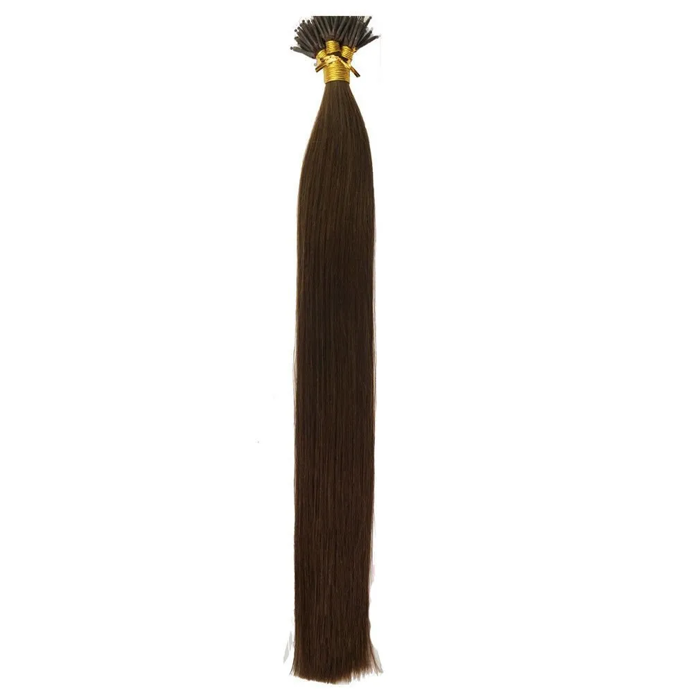 50 Strands Micro Nano Rings Hair Straight Double Drawn Remy Human Hair Extensions (22" 1.0g/s, 04 Chocolate Brown)