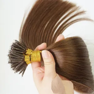 50 Strands Micro Nano Rings Hair Straight Double Drawn Remy Human Hair Extensions (22" 1.0g/s, 04 Chocolate Brown)