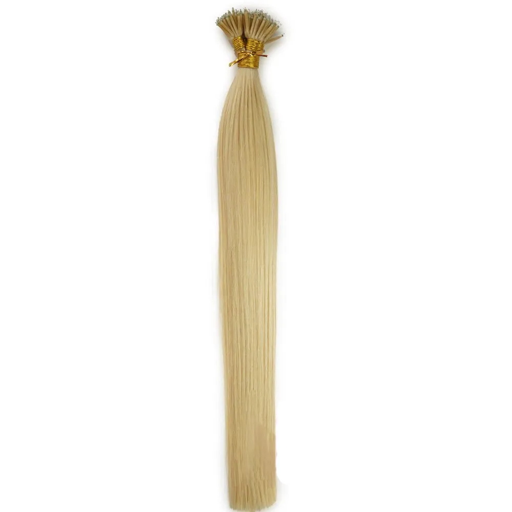 50 Strands Micro Nano Rings Hair Straight Double Drawn Remy Human Hair Extensions (22" 1.0g/s, 613 Light Blonde)