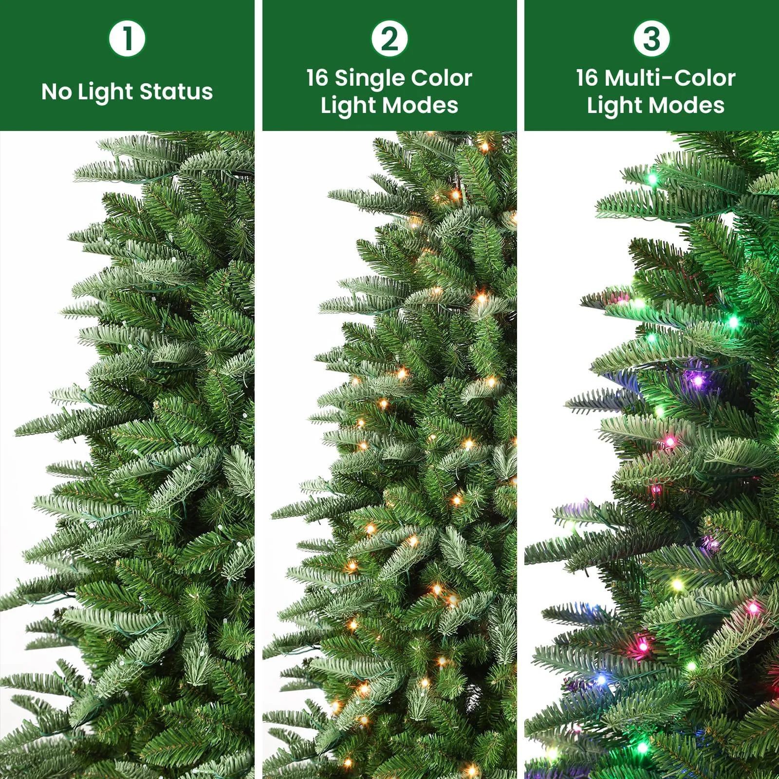 6ft Prelit Artificial Realistic Christmas Tree with Multi-Color RGB Lights and Remote