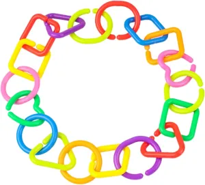 75pcs Link Chain Toys Geometric Linking for Early Education Sensory Development and Hand-Eye Coordination for Crib Stroller Playtime Activities Random Style
