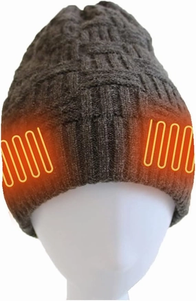 7.4V Electric Rechargeable Hat Without Battery & Charging Cable, 3 Levels Temperature Setting Heated Hat, Battery Powered Heated Hat Winter Windproof Thermal Warm Breathable Heat Cap Kit Grey