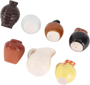 7pcs Miniature Decor Vase Random Color Style Landscape Prop for Dollhouse Decoration Elegant Mini Adornments for Home Office Decor