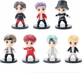7pcs BTS Cake Toppers Character Set of Action Figures Toys，BTS Mini Figurines Dolls Birthday Party Supplies Car Desktop BTS Birthday Decorations (C)