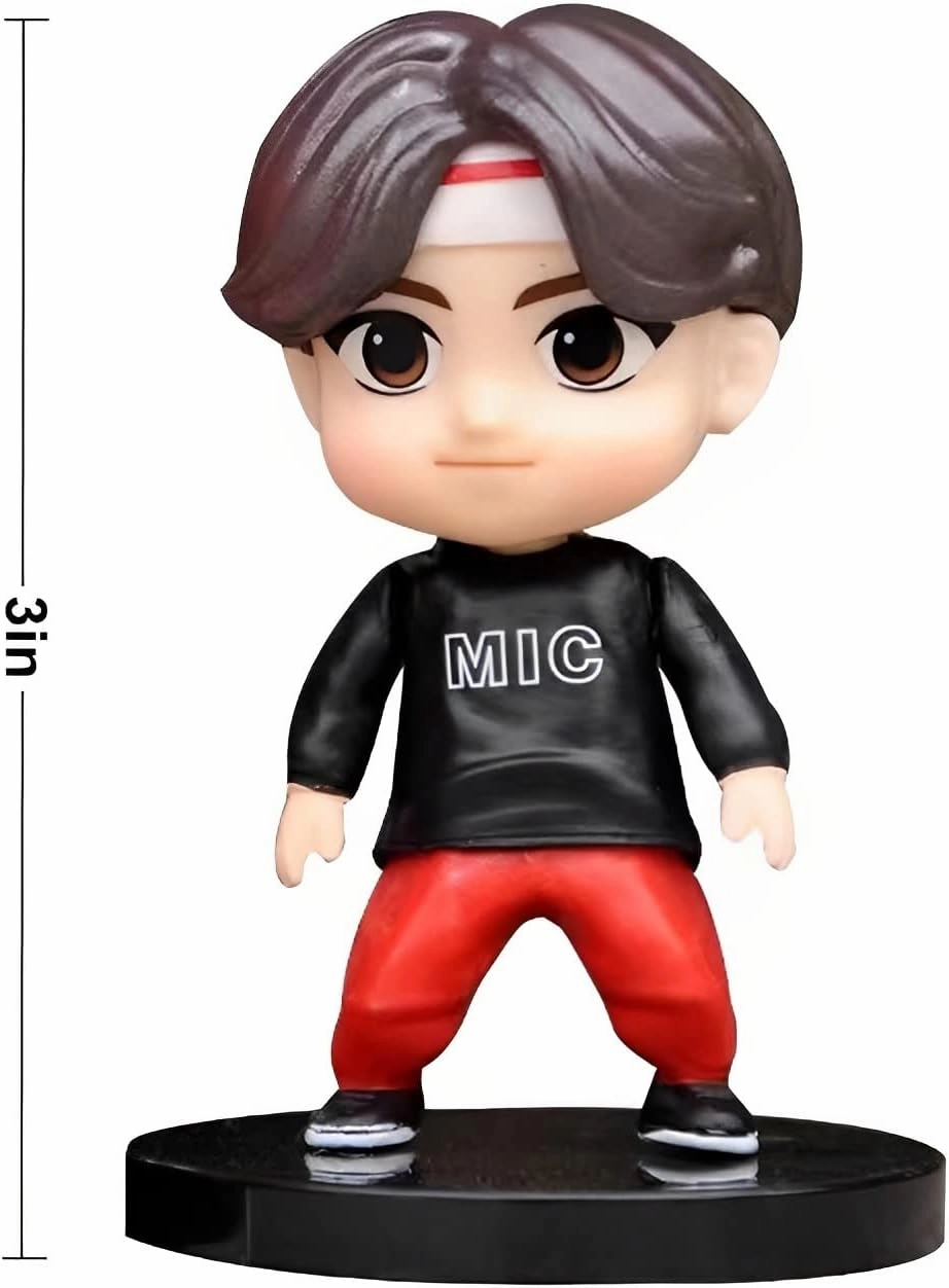 7pcs BTS Cake Toppers Character Set of Action Figures Toys，BTS Mini Figurines Dolls Birthday Party Supplies Car Desktop BTS Birthday Decorations (C)