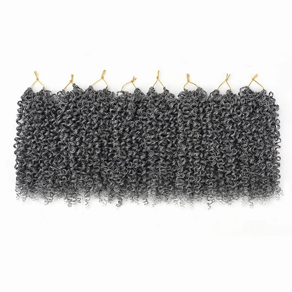 8 Inch Pre Twisted Ombre Yanky Passion Twists Crochet Hair(8 inch 8Pack grey)