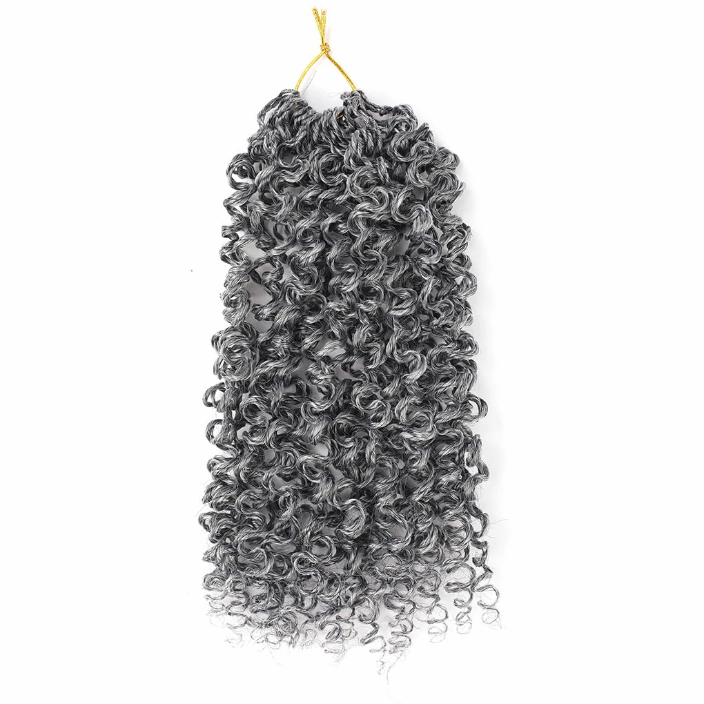 8 Inch Pre Twisted Ombre Yanky Passion Twists Crochet Hair(8 inch 8Pack grey)