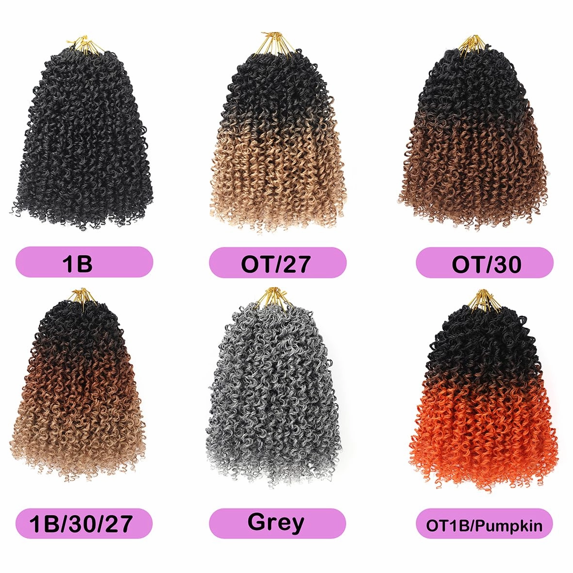 8 Inch Pre Twisted Ombre Yanky Passion Twists Crochet Hair(8 inch 8Pack grey)