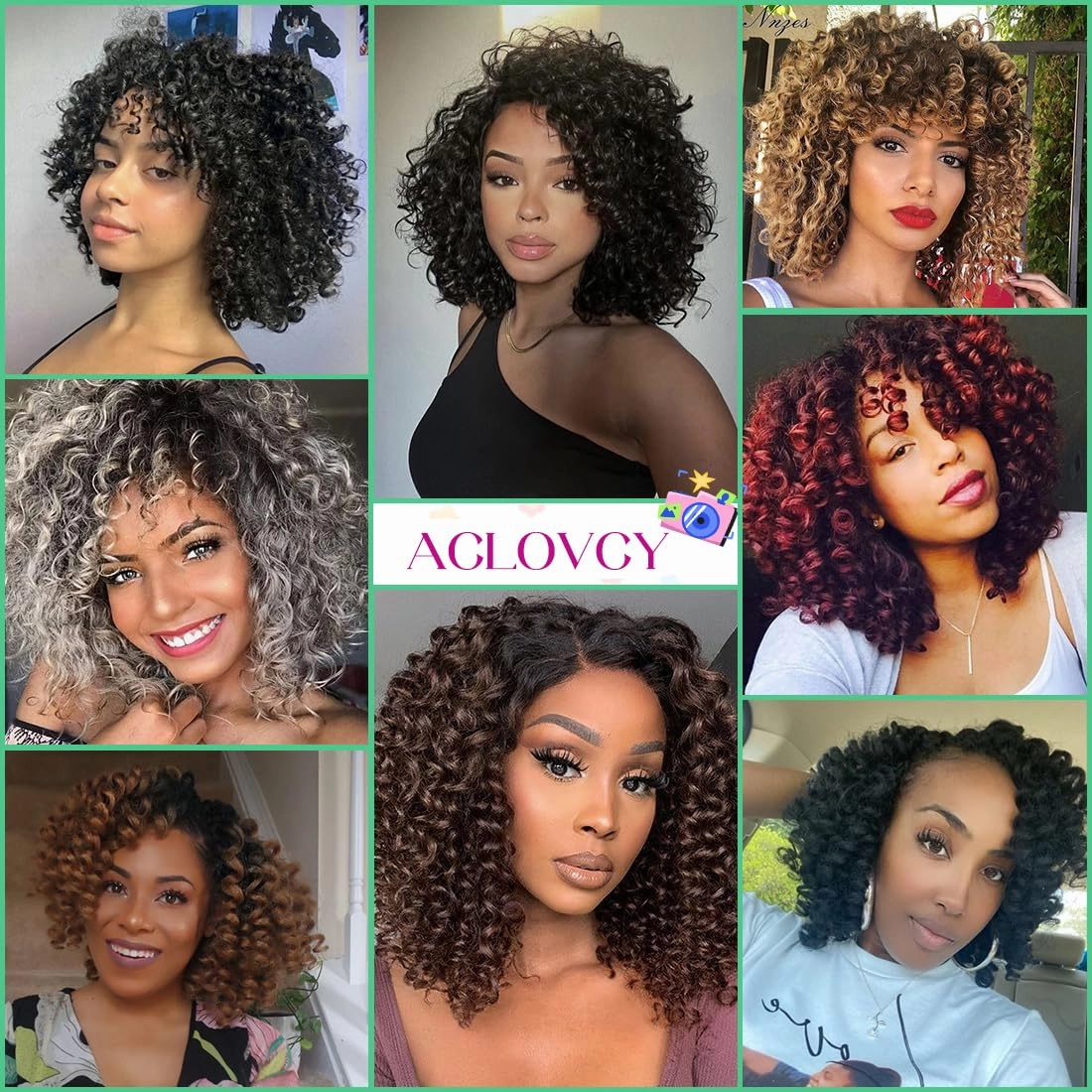 8 Pack Jamaican Bounce Crochet Hair Curly Crochet Hair 8 Inch Wand Curl Crochet Hair For Black Women Jamaican Twist Braid Hair Short Crochet Curly Hair Extensions(8 Inch (Pack of 8),1B/30/27)