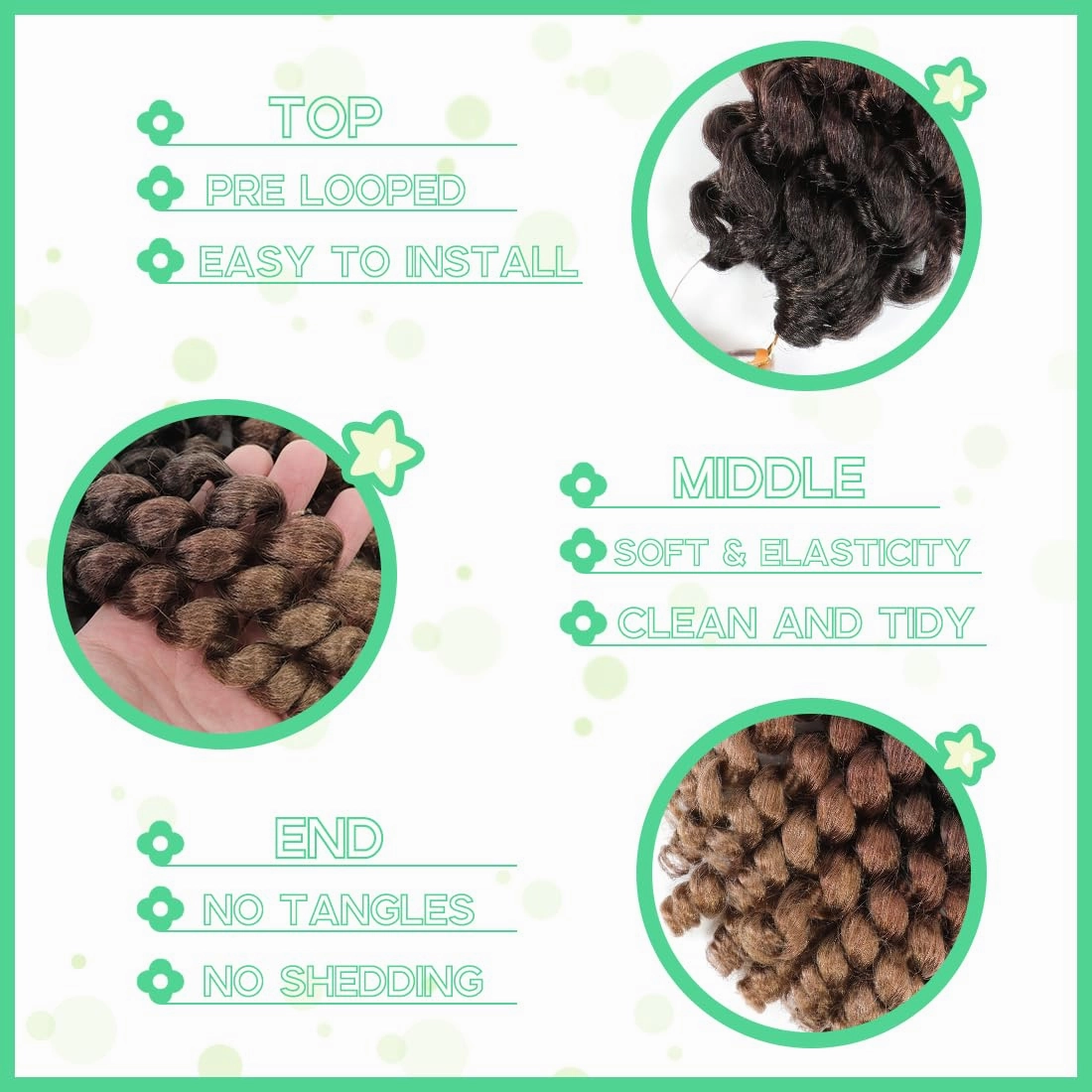 8 Pack Jamaican Bounce Crochet Hair Curly Crochet Hair 8 Inch Wand Curl Crochet Hair For Black Women Jamaican Twist Braid Hair Short Crochet Curly Hair Extensions(8 Inch (Pack of 8),1B/30/27)