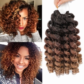 8 Pack Jamaican Bounce Crochet Hair Curly Crochet Hair 8 Inch Wand Curl Crochet Hair For Black Women Jamaican Twist Braid Hair Short Crochet Curly Hair Extensions(8 Inch (Pack of 8),1B/30/27)