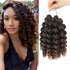 8 Pack Jamaican Bounce Crochet Hair Curly Crochet Hair 8 Inch Wand Curl Crochet Hair For Black Women Jamaican Twist Braid Hair Short Crochet Curly Hair Extensions(8 Inch (Pack of 8),T30)