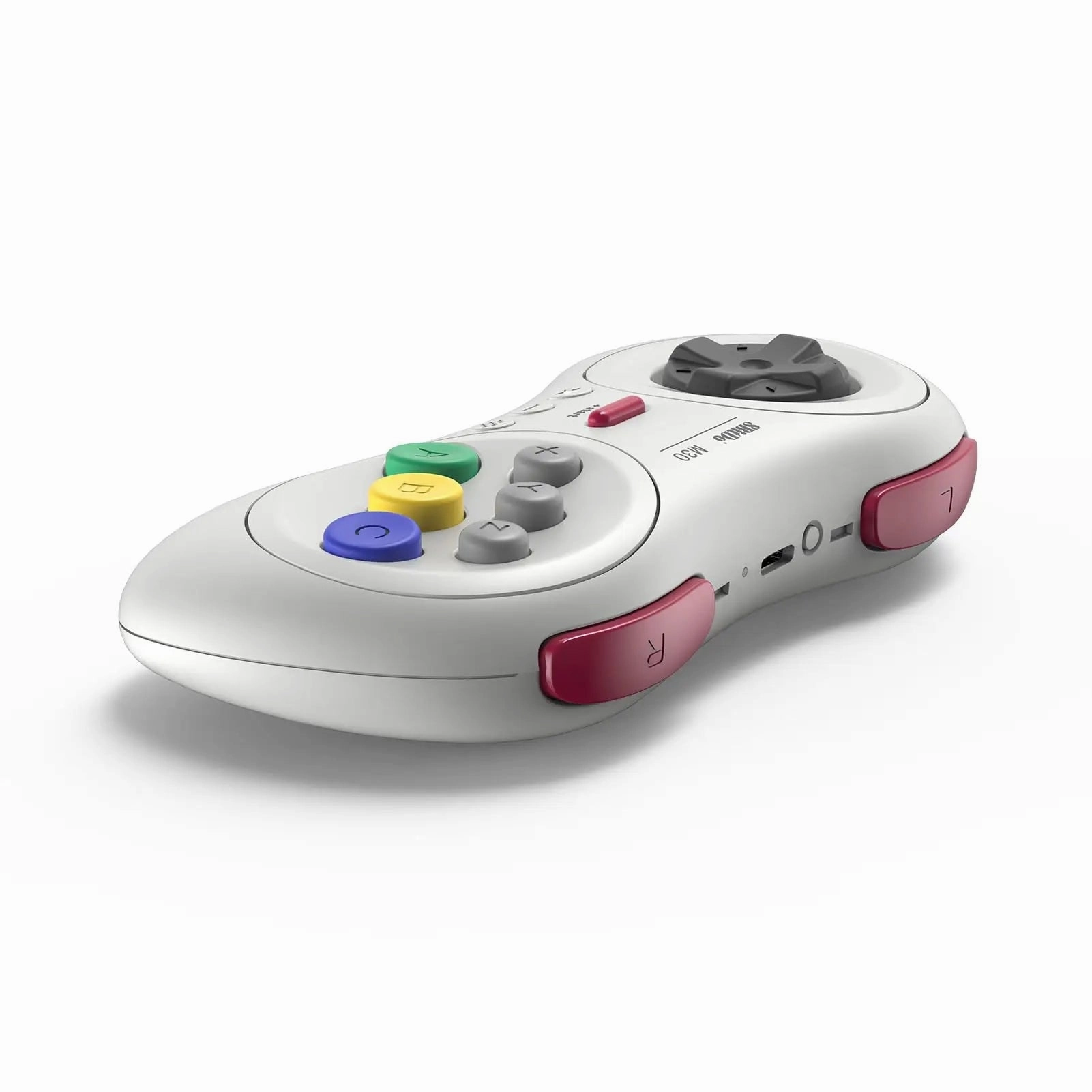 8Bitdo M30 Bluetooth Controller for Switch, Windows and Android, 6-Button Layout for SEGA Classic Games White