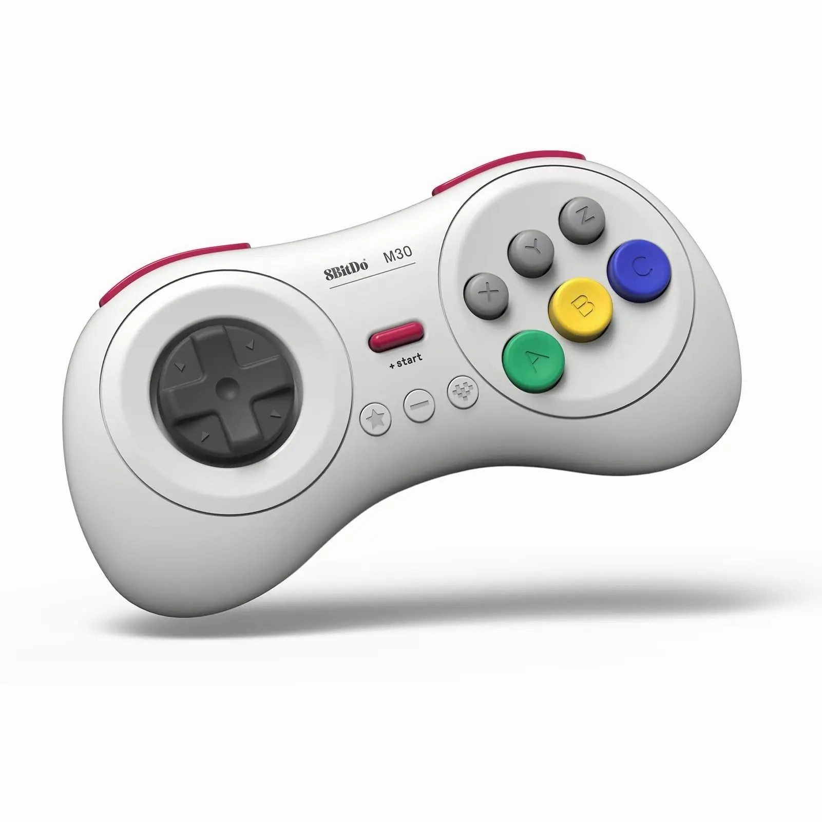 8Bitdo M30 Bluetooth Controller for Switch, Windows and Android, 6-Button Layout for SEGA Classic Games White