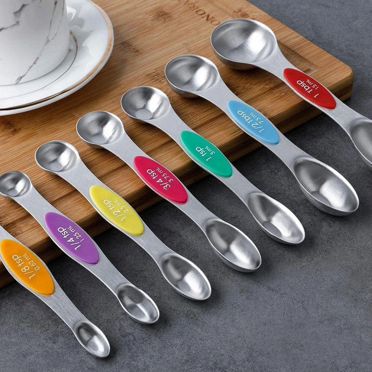 8pcs Stainless Steel Dual Head Measuring Spoon Set Kitchen Baking Cooking Tools