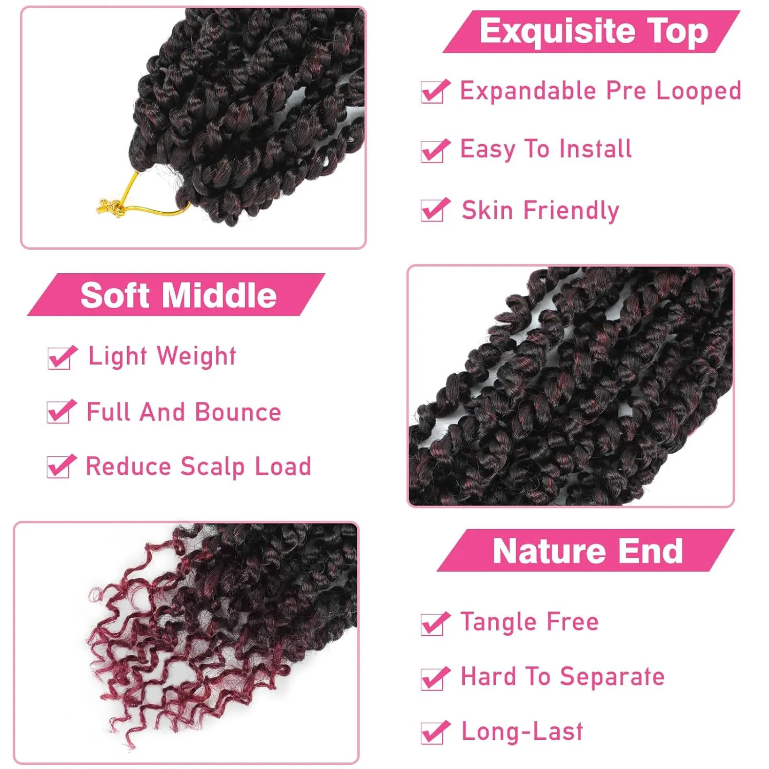 9 Packs Pre Looped Crochet Passion Twist Hair 10 Inch Pre-twisted Passion Twist Hair Passion Twist Crochet Hair Bohemian Passion Twist Crochet Braids Hair for Women Girls and Kids (10Inch,T1B/BUG)
