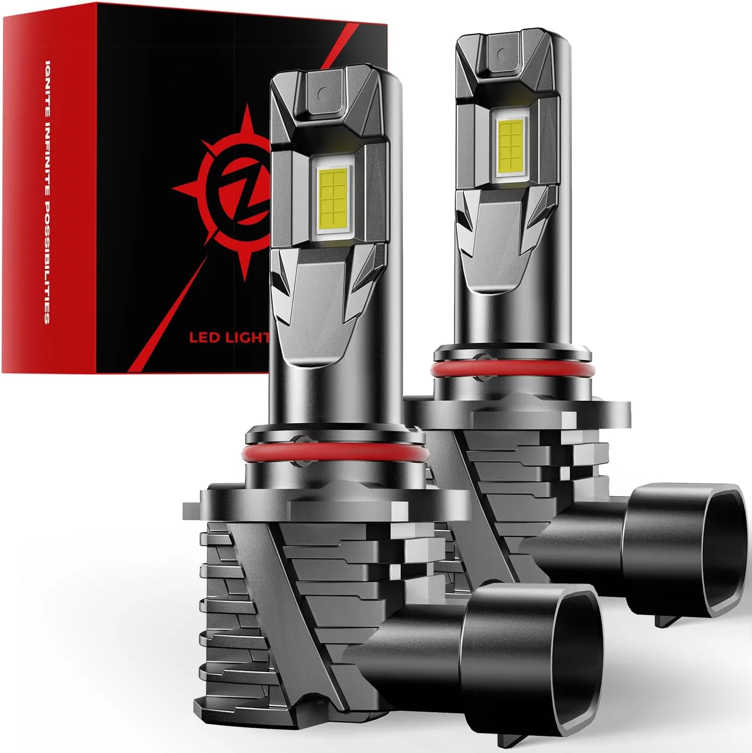 9006 Light Bulbs [Super Bright] 24000lm 600% Brightness Fog Lights Bulbs Real 1:1 Mini Size Design, 6000k Cool White，Pack of 2
