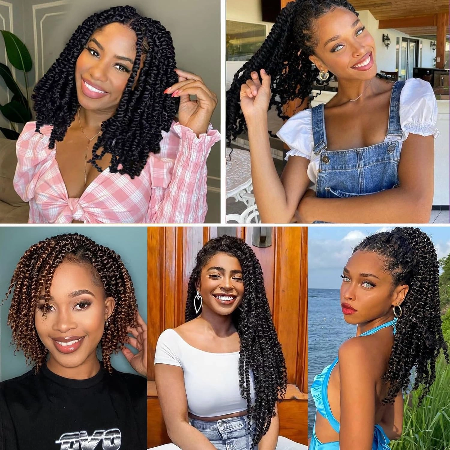 9 Packs Passion Twist Crochet Hair 10 Inch Pre-twisted Passion Twist Hair Pre Looped Crochet Passion Twist Hair Bohemian Short Passion Twist Crochet Braids Hair for Women Girls and Kids (10Inch,2#)