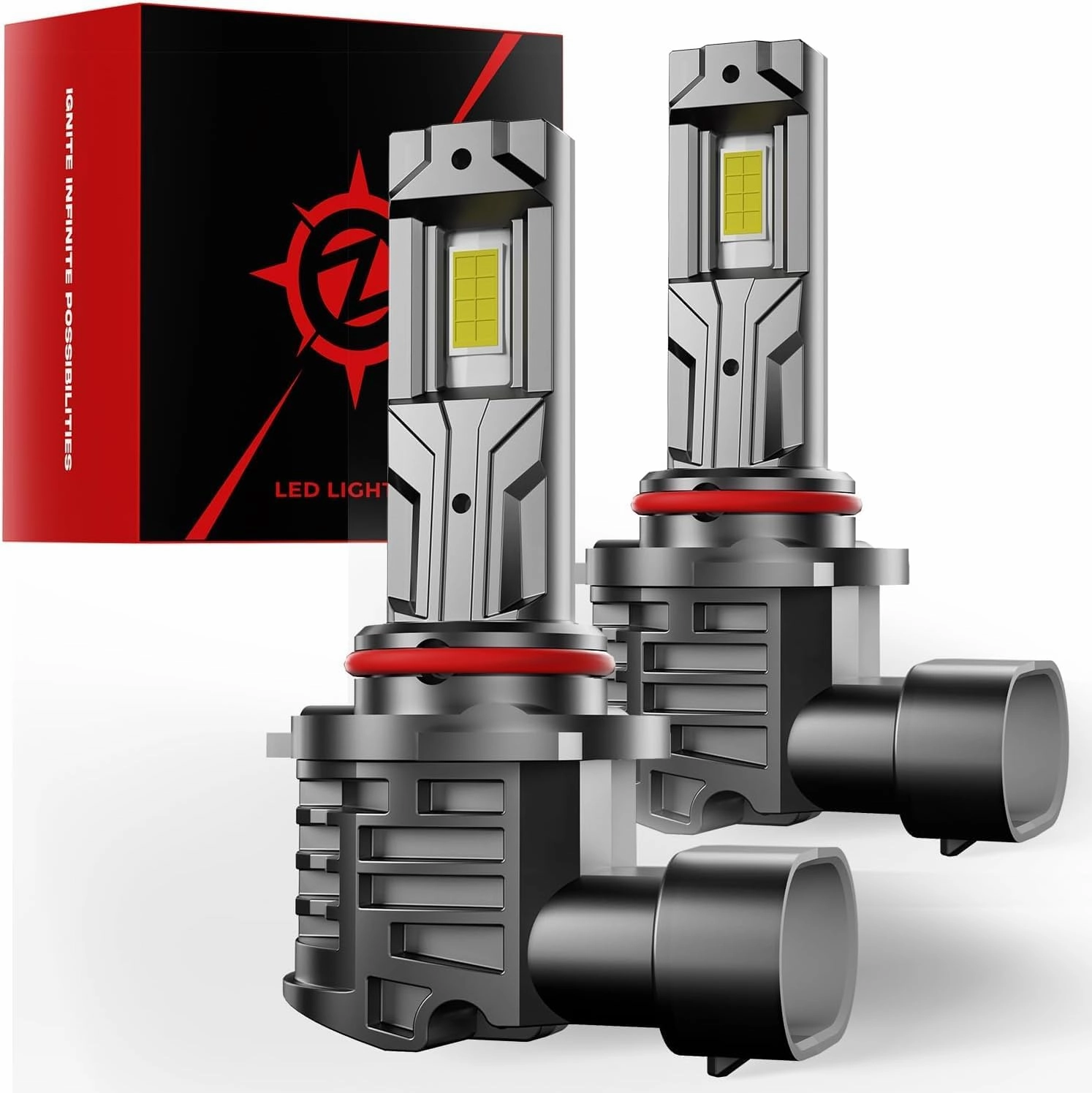 [2025 Upgrade] 9005 Led Lights Bulbs, [Latest & Brightest] 24000lm 800% Brightness Fog Light Real 1:1 Mini Size Design, 6000k Cool White，Pack of 2