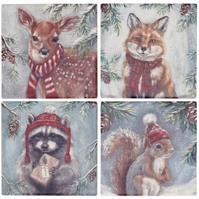 (63537) Winter Animal Coaster Set