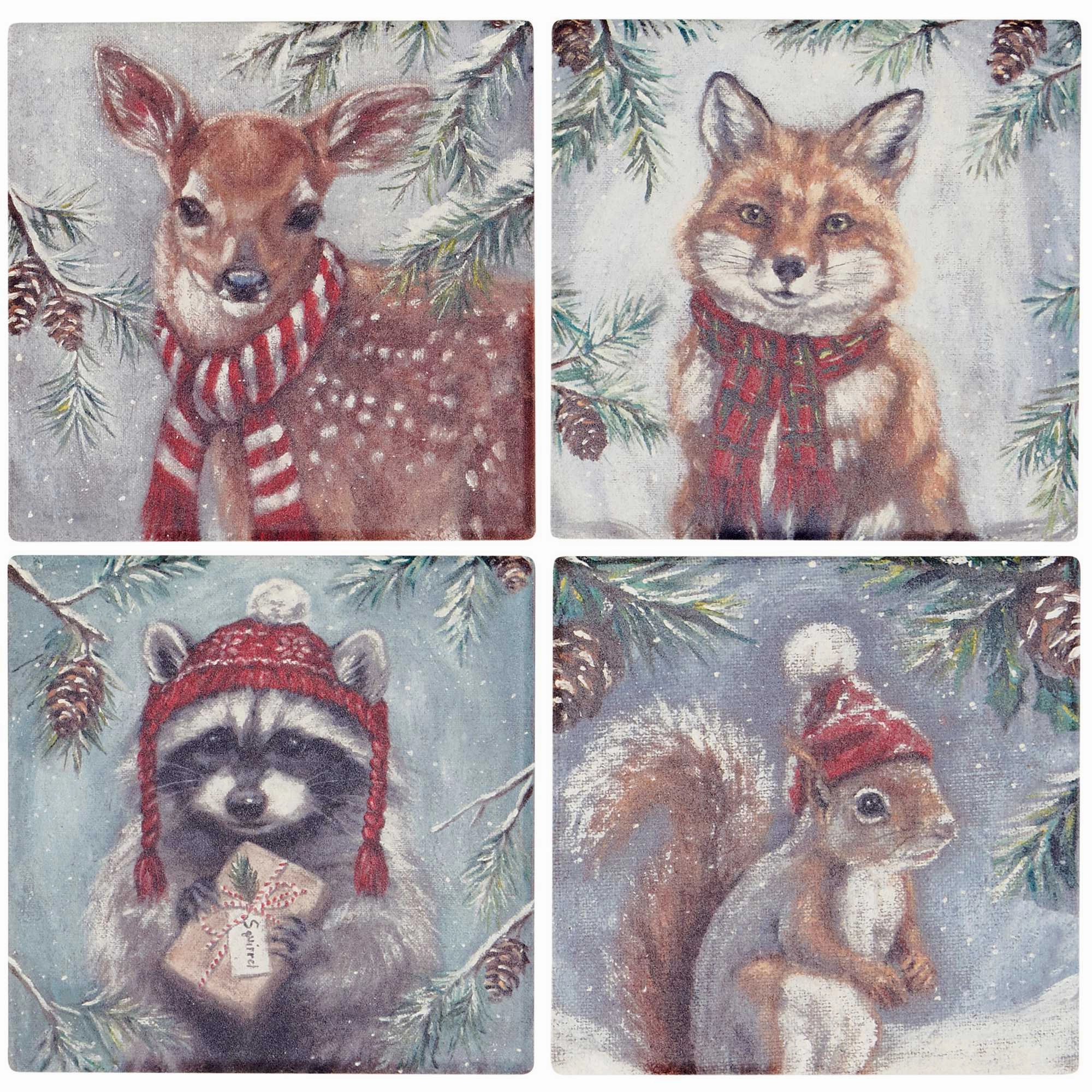 (63537) Winter Animal Coaster Set