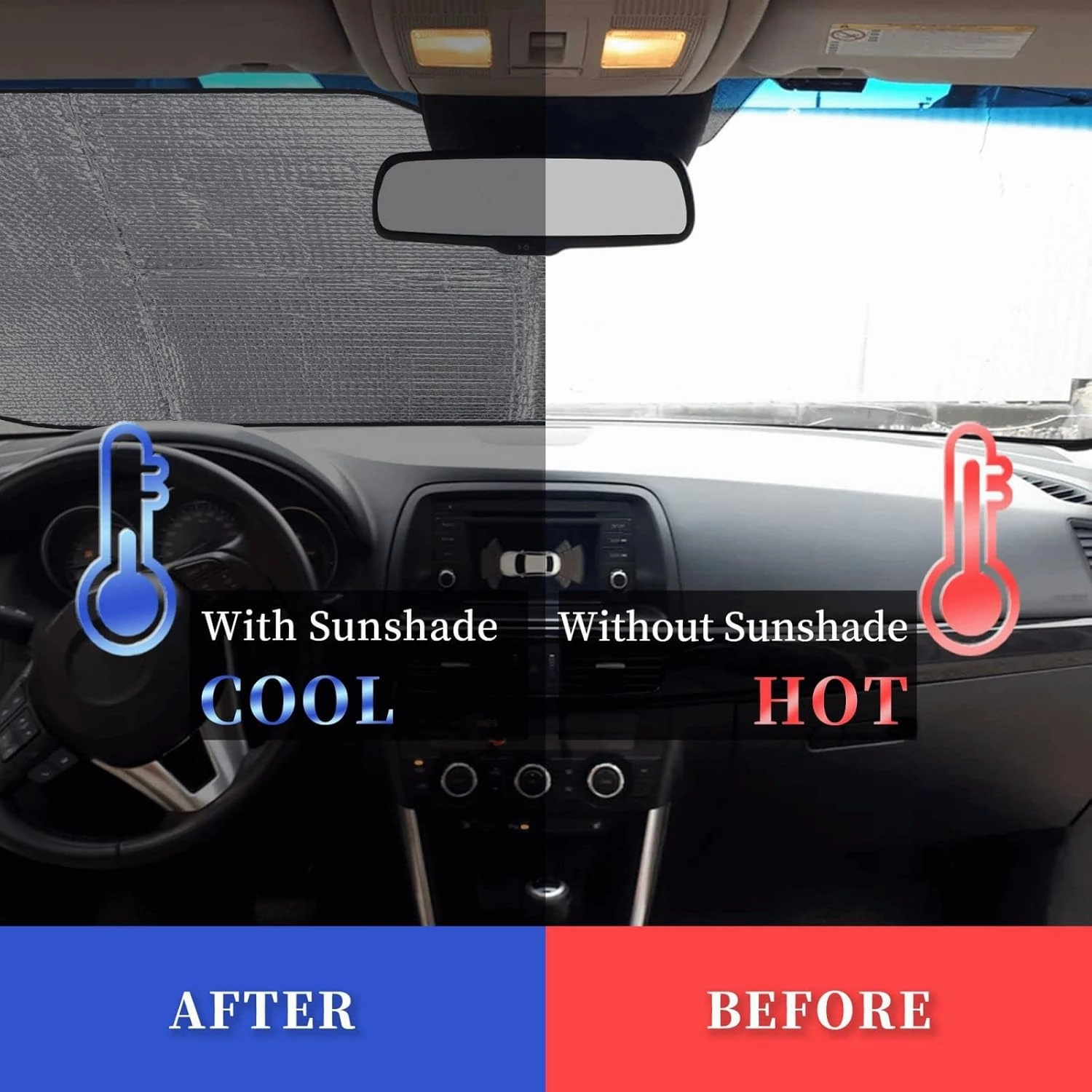 Abstract Angel Wings Print Car Windshield Sun Shade, Vehicle Front Window Shield Cover Sun Visor Protection