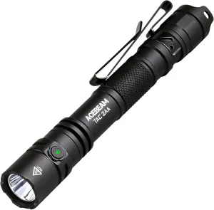 ACEBEAM TAC 2AA EDC Tactical Dual Modes Flashlight Rechargeable, 1600 High Lumens Flashlight, Dual Switch Pocket LED Flashlight, Super Bright Small Flash Light for Emergency, Camping, Home