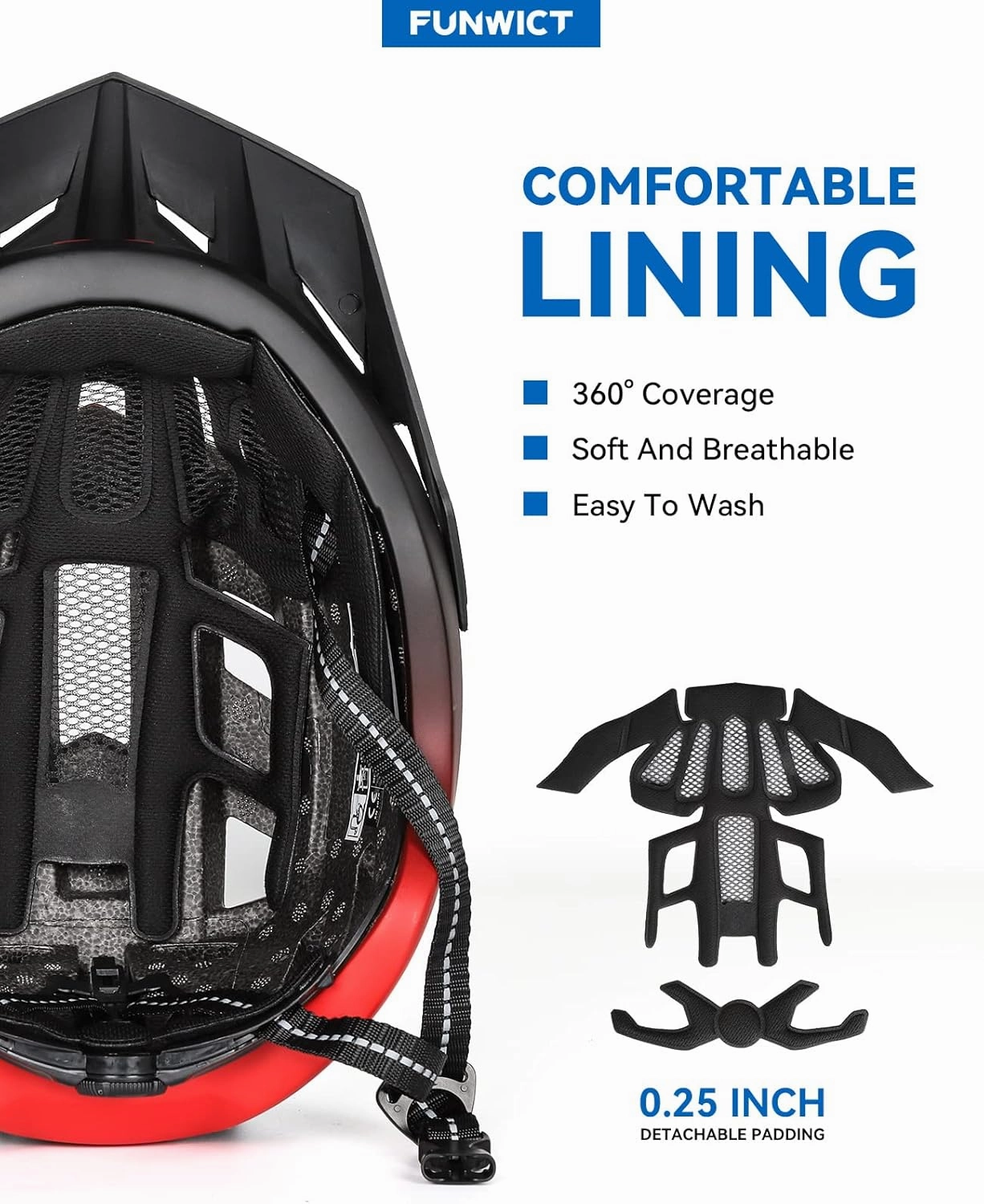 Adult Bike Helmet with Visor and Goggles for Men Women Mountain Road Bicycle Helmet Rechargeable Rear Light Cycling Helmet