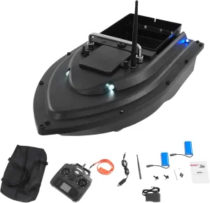 Advanced RC Fishing Bait Boat with GPS, Dual Motors, Automatic Return & LED Screen, 4.4lbs Load Capacity, 1968.5ft Range, Remote Control Fishing Drone for Lake & Reservoir (2 Batteries)
