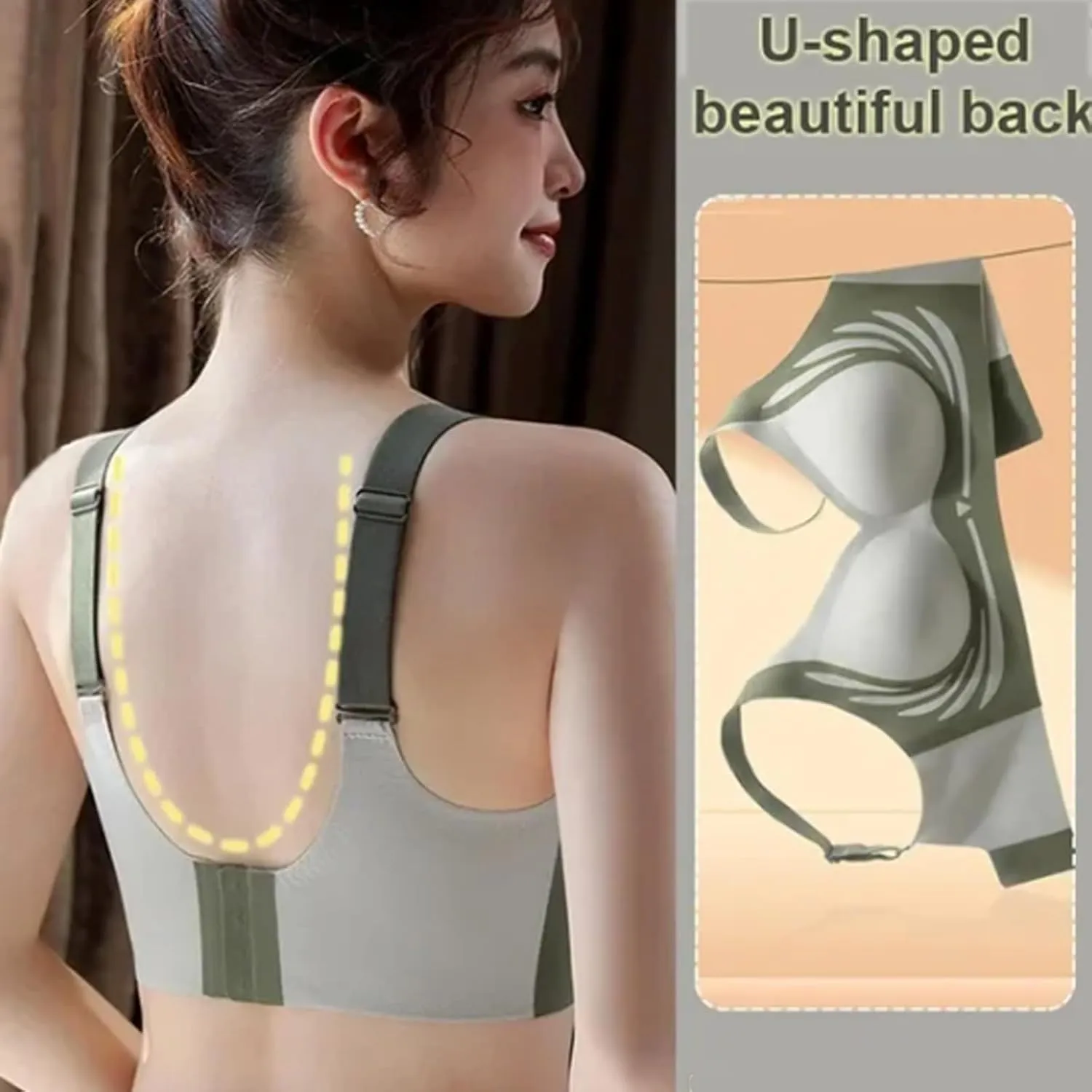 Advocatey Wireless Push-Up Bra - Top Support, Lifting, Anti-Sagging