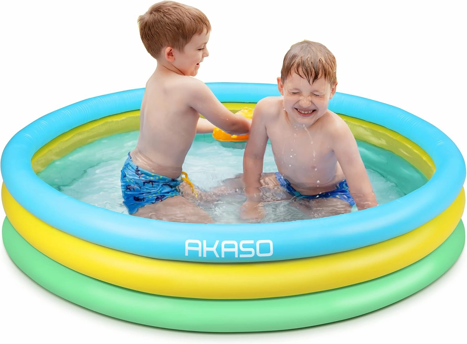 AKASO Kiddie Pools, 59'' x 13'', Inflatable Swimming Pools for Boys, Girls, Toddlers, Easy Set Up Inflatable Baby Ball Pit Pool for Ages 2 , Garden, Backyard, Outdoor Summer Water Party
