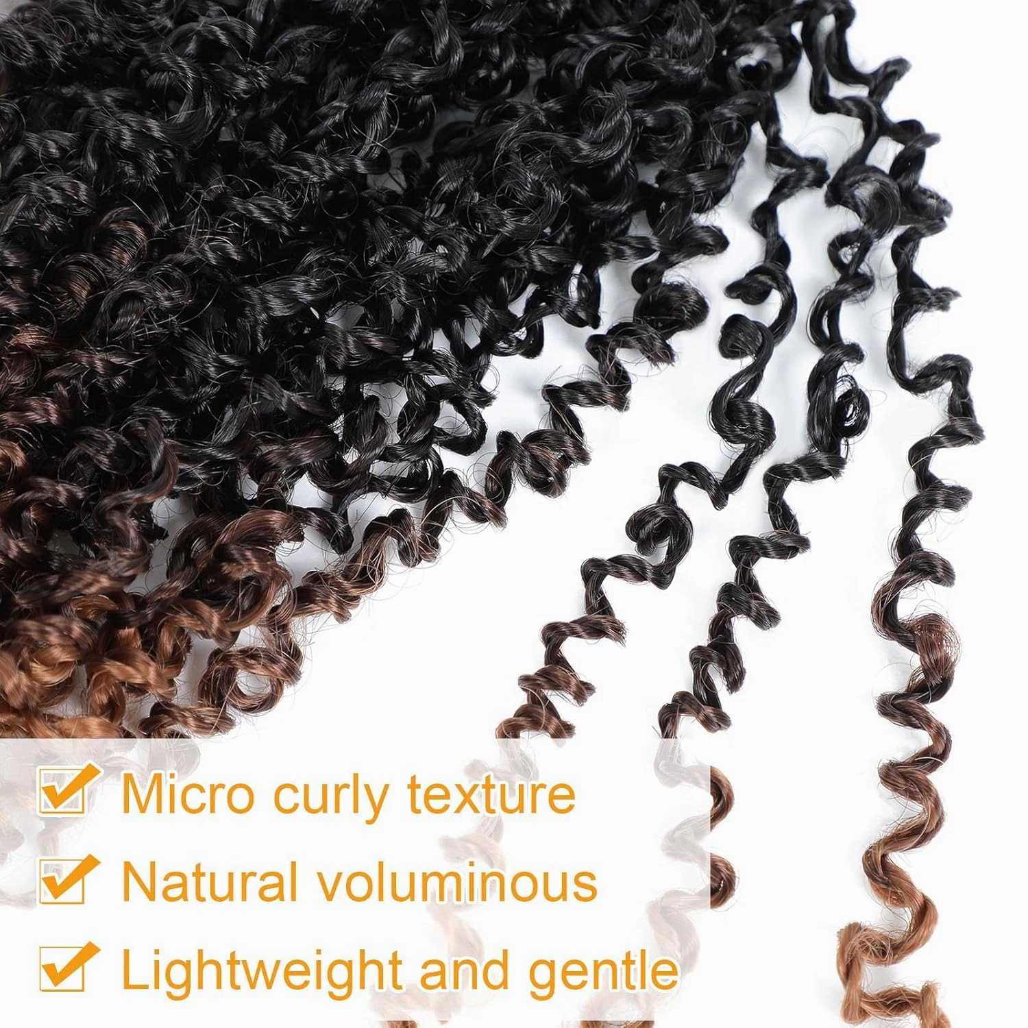 Aksice 10 Inch 8 Packs Yanky Twist Crochet Hair for Women Pre-looped Mini Twist Hair Bohemian Passion Twist Crochet Hair Boho Crochet Synthetic Hair (1B/4/30)