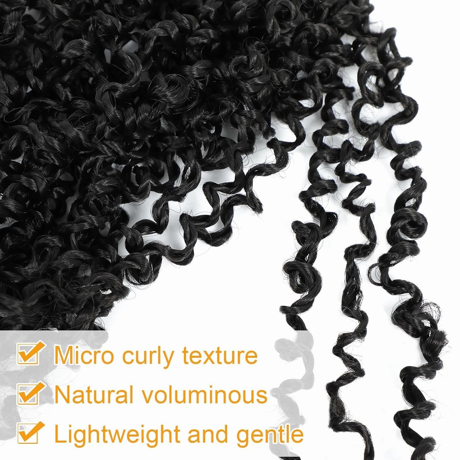 Aksice Pre-looped Yanky Twist Crochet Hair 8 Inch 8 Packs Bohemian Passion Twist Spring Mini Twist Crochet Hair for Black Women Boho Crochet Braids Synthetic (1B#)