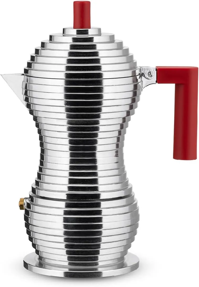 Alessi - MDL02/3RFM Alessi Pulcina Espresso Coffee Maker, 3 Cups, red