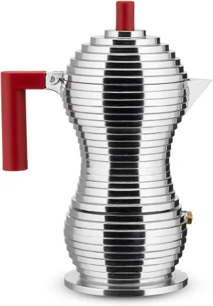 Alessi - MDL02/3RFM Alessi Pulcina Espresso Coffee Maker, 3 Cups, red