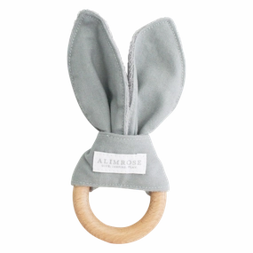 Alimrose Grey Bunny Ear Teether