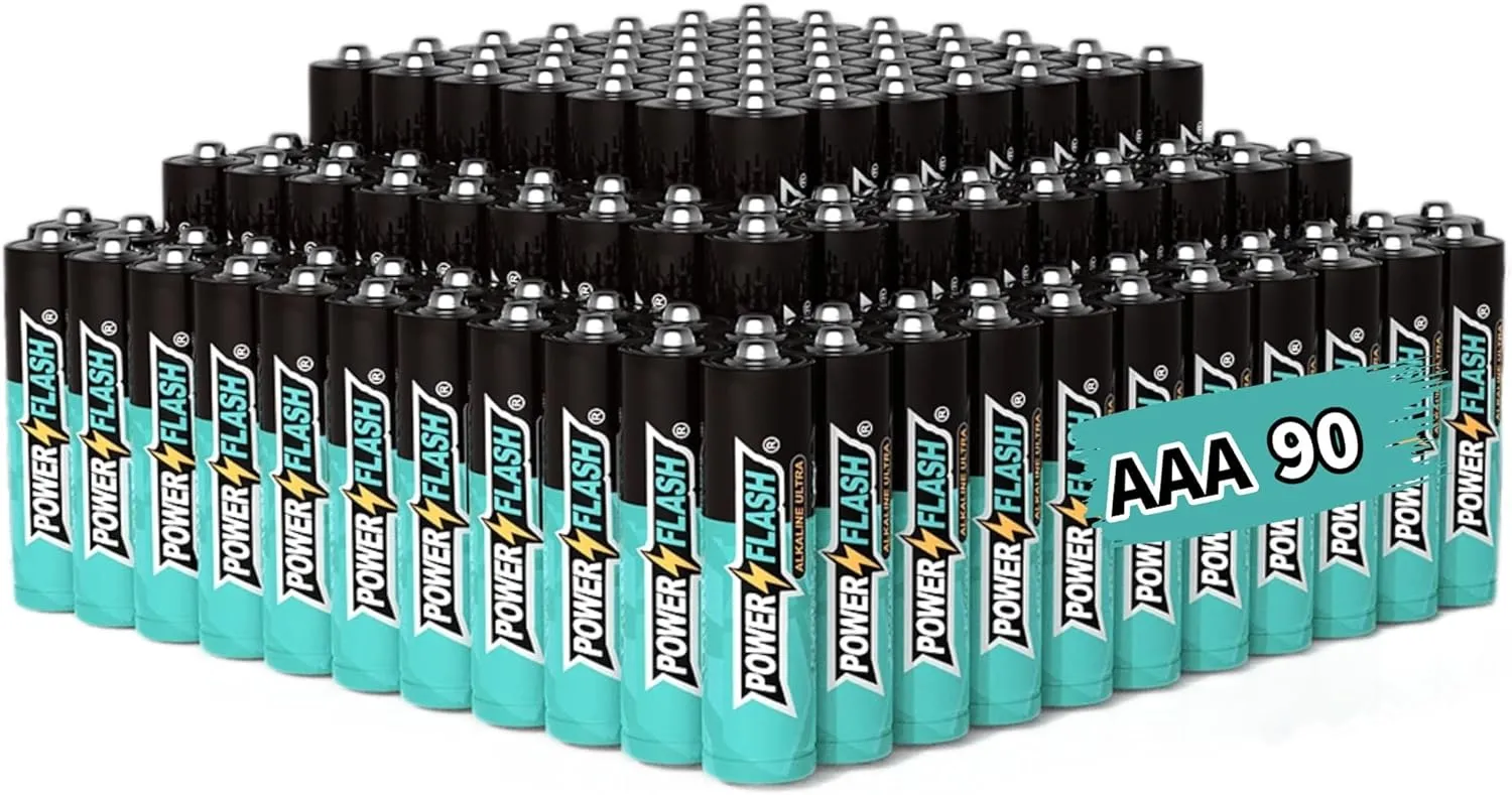 Alkaline AAA90 Batteries 1.5V Long Lasting Batteries are Ideal for use in high tech Devices, Clocks, remotes, and Other Household Devices.