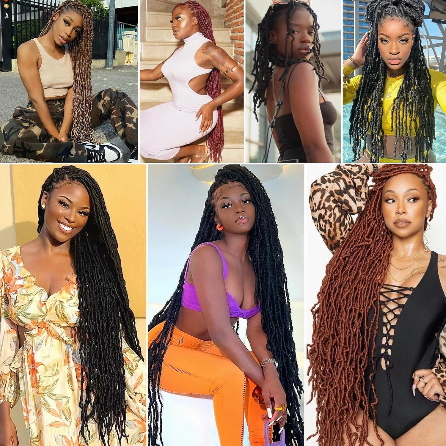 Alrence Faux Locs Crochet Hair Soft Locs 12 Inch 7 Packs Crochet Locs Natural Short Locs Crochet Hair For Women Synthetic Pre looped Crochet Braids (12 Inch (Pack of 7), 1B/30)