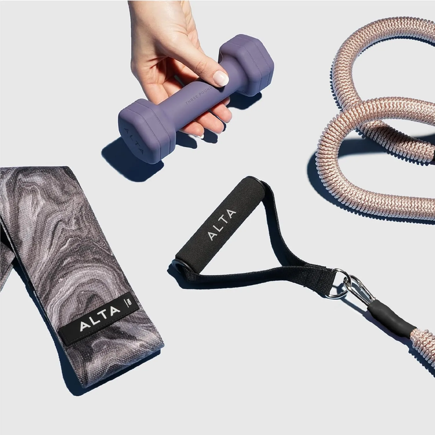 ALTA Resistance Tube Bands for Women - Full Kit Resistance Bands for Working Out with Handles, Ankle Straps, Door Anchor – Home Workout Bands for Physical Therapy, Pilates Long Exercise Bands Set